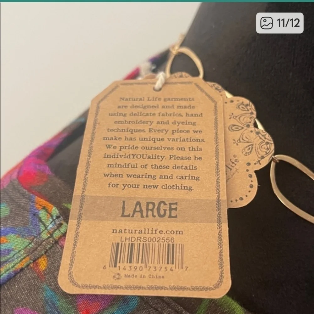 NWT Natural Life Colorful Floral Dress Large - Picture 9 of 9